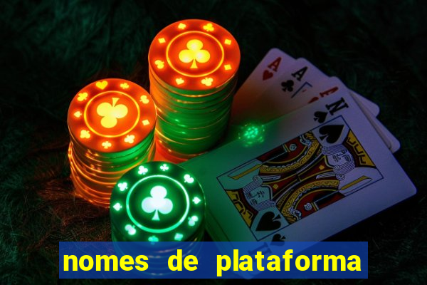 nomes de plataforma de jogos de aposta